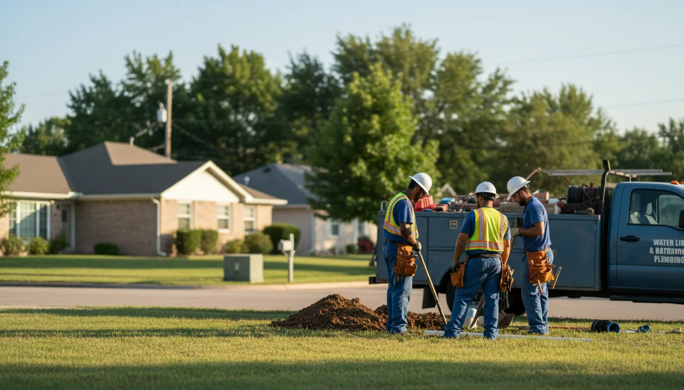Residential water line and bathroom plumbing service in Anna, TX